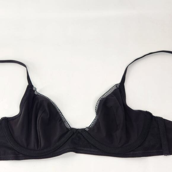 COS Underwire Lace Trim Bra Womens 34B Black Unpadded Classic Everyday Luxe - Picture 6 of 10